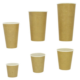 Paper Cup Kraft 100% ECO 16Oz/480ml Ø9cm (50 Units)