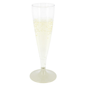 Plastic Stemmed Flute Sparkling Wine Beige 140ml 2P (20 Units)