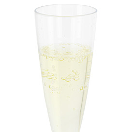 Plastic Stemmed Flute Sparkling Wine Beige 140ml 2P (20 Units)