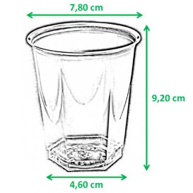 Plastic Cup PS Crystal Hexagonal shape 250ml (1250 Units)