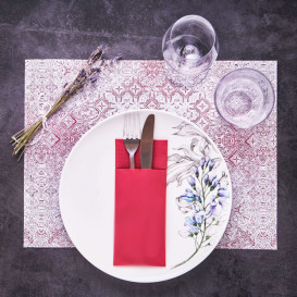 Paper Placemats 30x40cm "Mosaic" Burgundy 40g/m² (1000 Units)