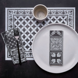 Paper Placemats 30x40cm "Alhambra" Black 50g/m² (1000 Units)