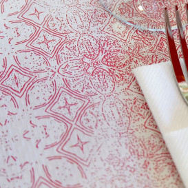 Pre-Cut Paper Tablecloth 1x1m "Mosaic" Burgundy 40g/m² (400 Units)