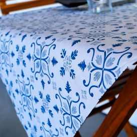 Pre-Cut Paper Tablecloth 1x1m "La Valenciana" Turquoise 40g/m² (400 Units)