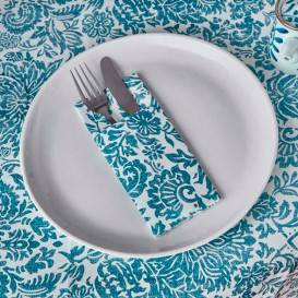 Pocket Fold Airlaid Napkins "Versalles" Turquoise 33x40cm 55g/m² (40 Units) 