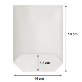 Paper Bag with Hexagonal Base White 14x19cm (50 Units)