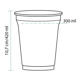 Plastic Cup PET Rigid 420ml Ø9,3cm (50 Units)