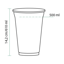 Plastic Cup PET Rigid 610ml Ø9,8cm (50 Units)