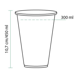 Cornstarch Cup PLA Bio Clear 450ml Ø9,5cm (75 Units)  