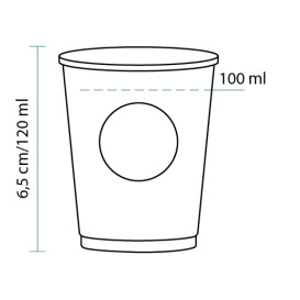 Paper Cup PLA "BioWare" Eco-Friendly 4 Oz/120ml Ø6,2cm (2000 Units)