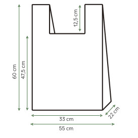 Plastic T-Shirt Bag 100% Biodegradable 55x60cm (100 Units) 