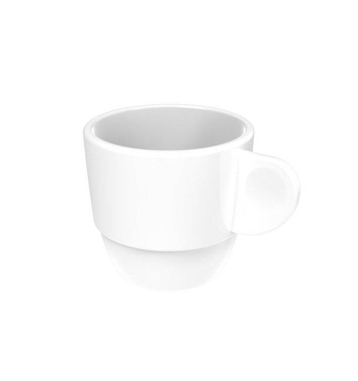 Reusable Plastic Cup SAN “Espresso” White 80ml (36 Units)