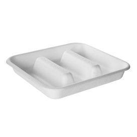 Sugar Cane Taco Container White 18,5x18,5cm (300 Units)