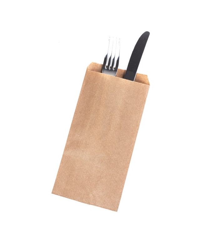 Paper Cutlery Envelopes Kraft Laid 9x24cm (125 Units)