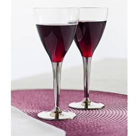 Plastic Stemmed Glass Wine Silver 130ml (10 Units) 