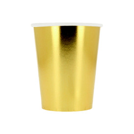 Paper Cup Gold 9Oz/240ml "Party" (10 Units)