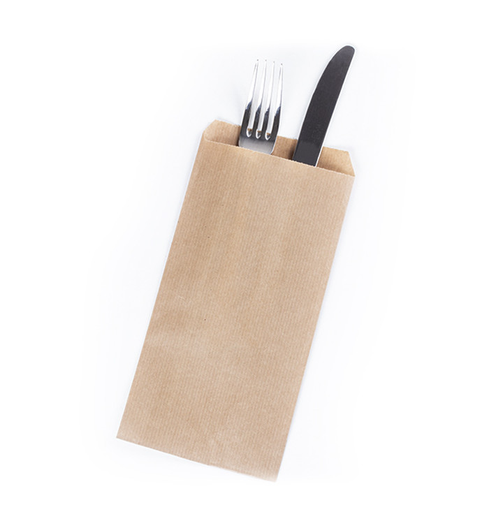 Paper Cutlery Envelopes Kraft Laid 11x24cm (100 Units)