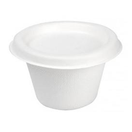 Sucarcane Lid Container Bagasse White 120ml (50 Units)