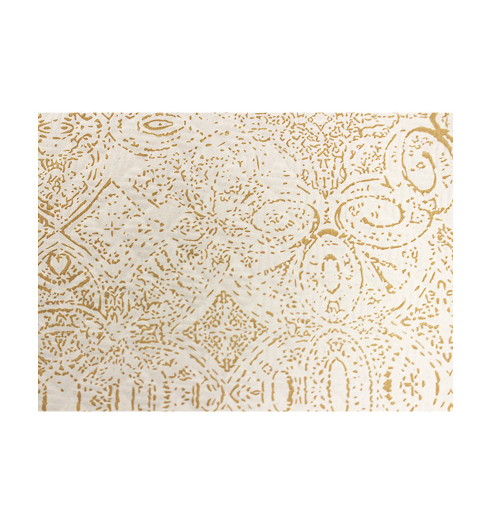 Pre-Cut Paper Tablecloth 1x1m "Mosaic" Cream 40g/m² (400 Units)