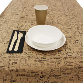 Pre-Cut Paper Tablecloth 1x1m Kraft "PostCard" 40g/m² (400 Units)