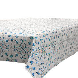 Pre-Cut Paper Tablecloth 1x1m "La Valenciana" Turquoise 40g/m² (400 Units)