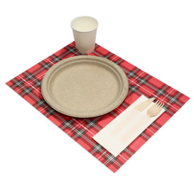 Placemat of Paper in Red "Glasgow" 30x40cm 40g/m² (1.000 Units)