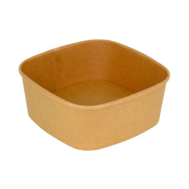 Paper Container Kraft Square 1000ml 17x17x6,5cm (50 Units)