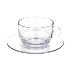 Reusable Plastic Cup SAN “Cappuccino” Transparent 166ml (36 Units)