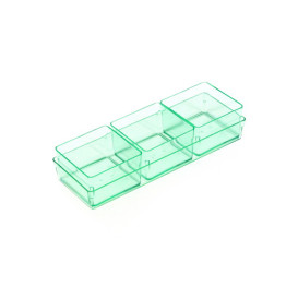 Plastic Tray PS Rectangular shape Water Green 13,1x4,6 cm (288 Units)