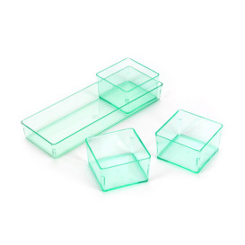 Plastic Tray PS Rectangular shape Water Green 13,1x4,6 cm (288 Units)