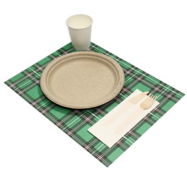 Placemat of Paper in Green "Edinburgh" 30x40cm 40g/m² (1.000 Units)