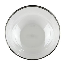 Plastic Bowl with Rim PS Crystal Hard Silver 3500ml Ø27cm (4 Units) 