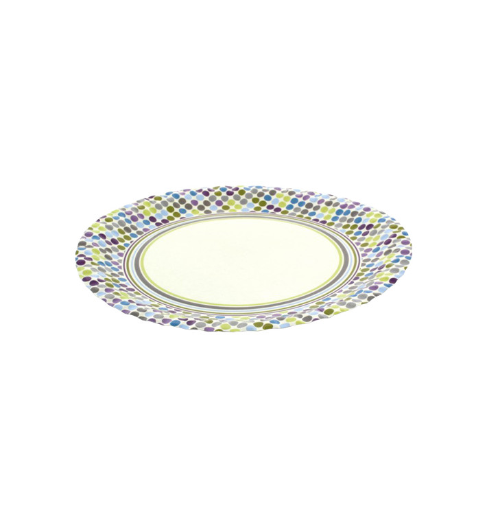 Paper Plate "Rayas y Topos" Design 23cm (504 Units)