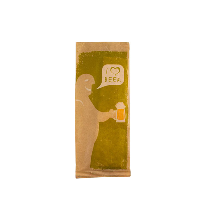 Paper Cutlery Envelopes with Napkin "I Love Beer" (125 Units)