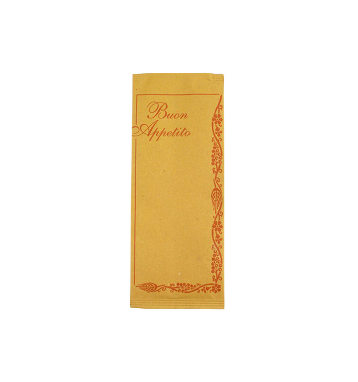 Paper Cutlery Envelopes with Napkin "Buon Appetito" (1000 Units)