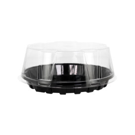 Cake Container APET Black Ø16cm (210 Units)