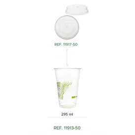 Plastic Lid with Straw Slot PLA for Cornstarch Cup 205,295ml (1.000 Units)