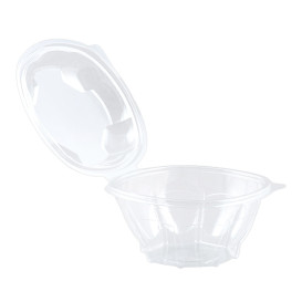 Plastic Hinged Salad Bowl PLA Round Shape 750ml (300 Units)