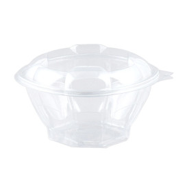 Plastic Hinged Salad Bowl PLA Round Shape 750ml (300 Units)