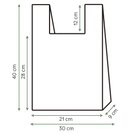 Plastic T-Shirt Bag 100% Biodegradable 30x40cm (100 Units) 