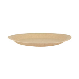 Paper Plate Round Greaseproof Shape Kraft Ø22cm 195g/m² (50 Units) 