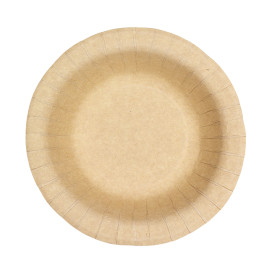 Paper Deep Plate Greaseproof Shape Kraft Ø19cm 245g/m² (50 Units) 