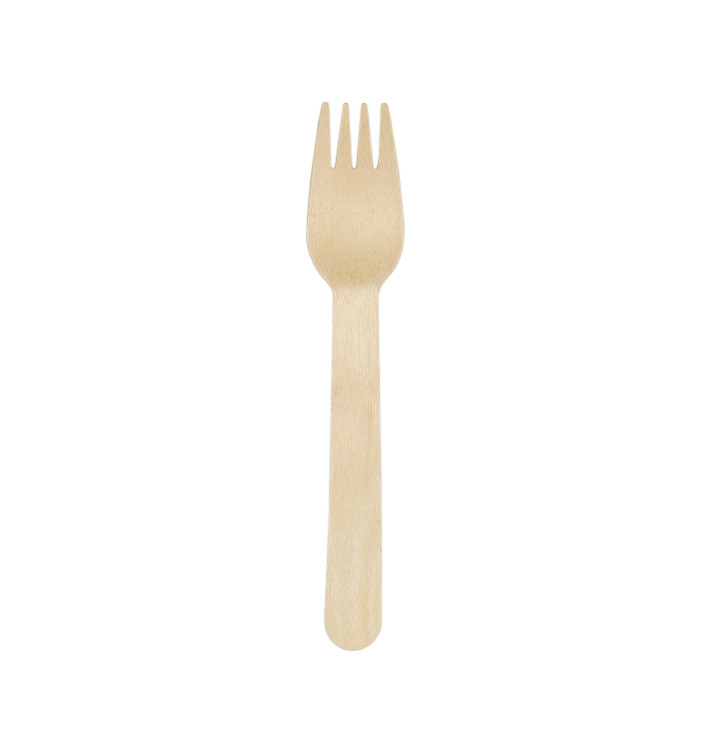 Disposable Wooden Fork 16cm (25 Units)