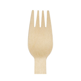 Disposable Wooden Fork 16cm (25 Units)