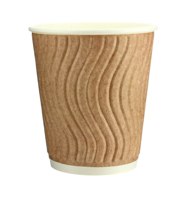 Paper Cup Ripple Wall Kraft 9 Oz/270ml Ø8,0cm (30 Units)