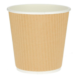 Paper Cup "Ripple Kraft" Brown 4 Oz/120ml Ø6,2cm (50 Units) 