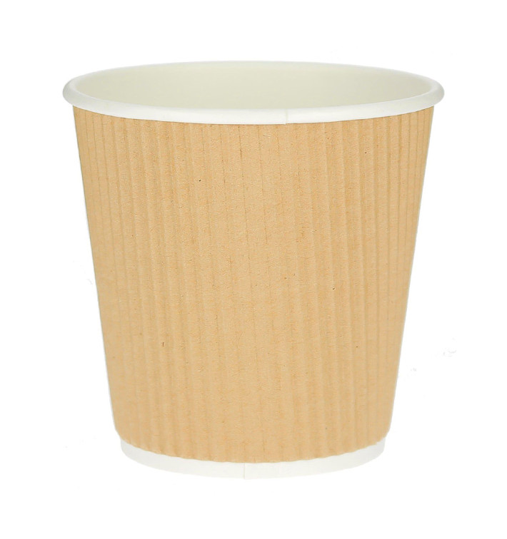 Paper Cup "Ripple Kraft" Brown 4 Oz/120ml Ø6,2cm (50 Units) 