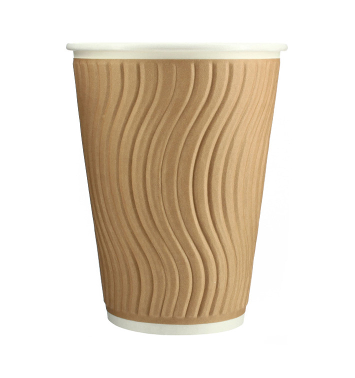 Paper Cup Ripple Wall Kraft 12 Oz/360ml Ø9,0cm (37 Units)