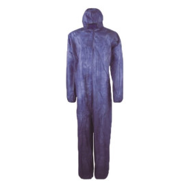 Disposable Plastic Coverall "TST" PP Hood Zipper Size XXL Blue (50 Units)