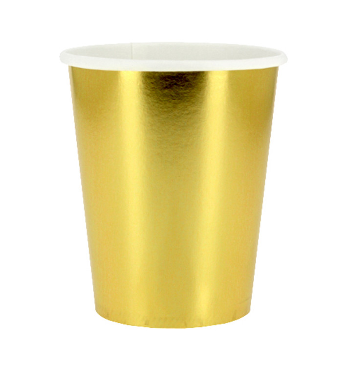 Paper Cup Gold 9Oz/240ml "Party" (10 Units)